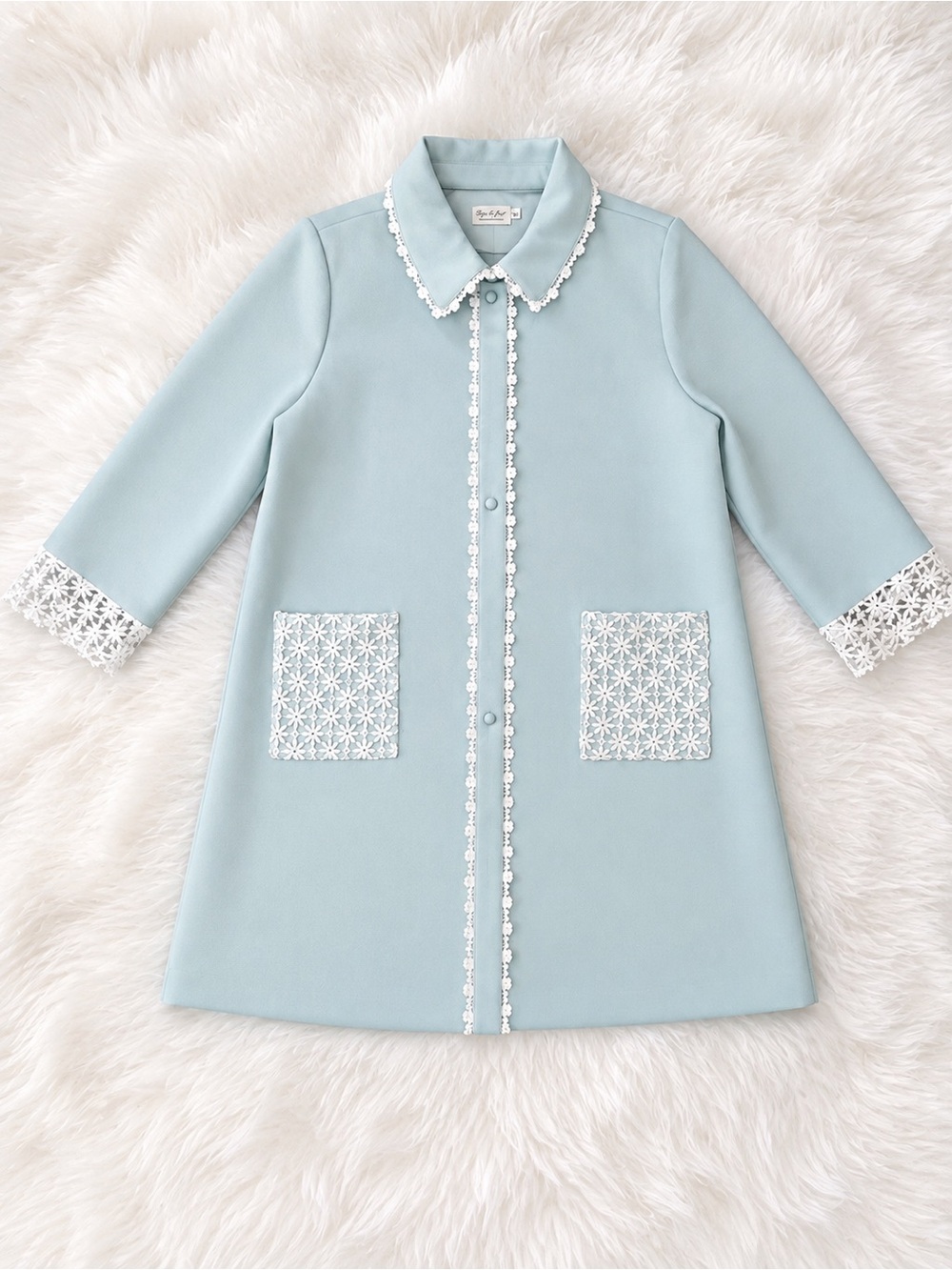 Shop the Mint Blue Lace Trim Jacket XL